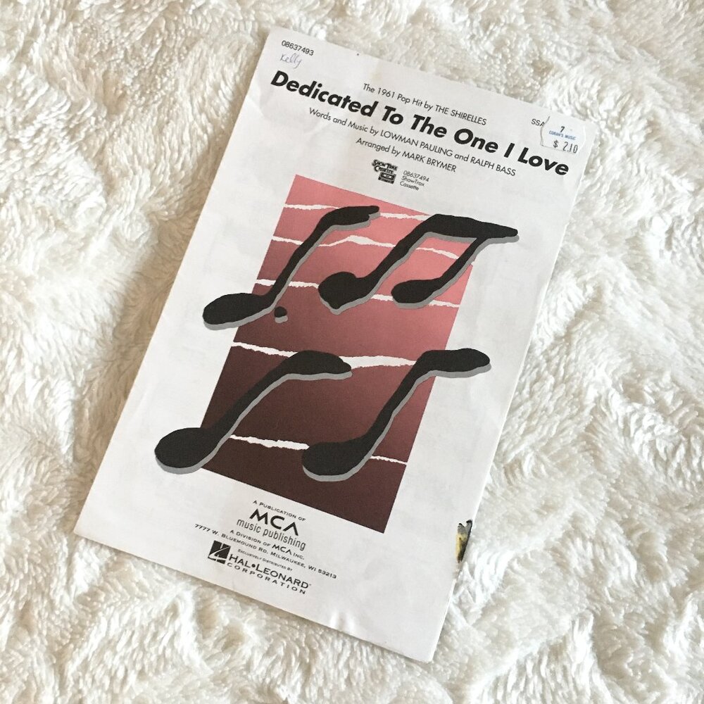 Ephemera 'Dedicated To The One I Love' Pop Hit Vocal Arrangement Music Sheets